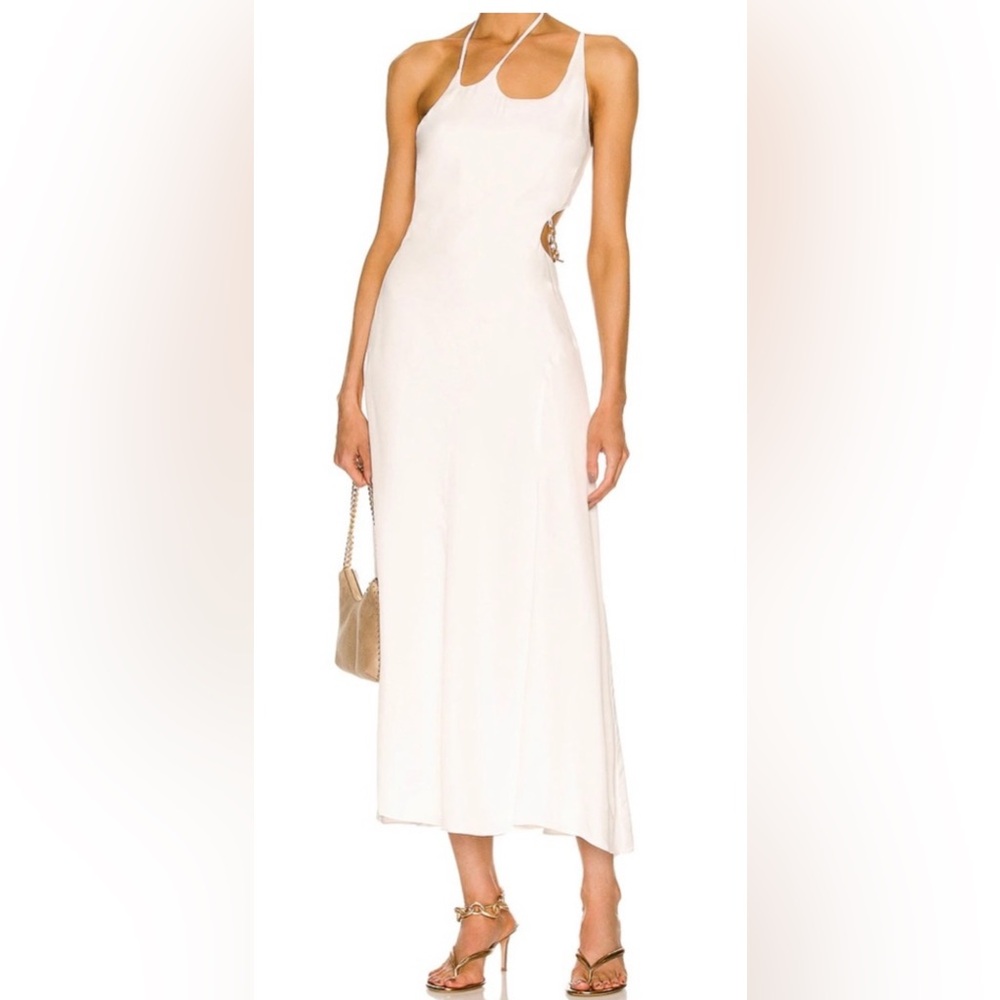 Jonathan Simkhai Cream Maxi A-Line Skirt Cocktail
